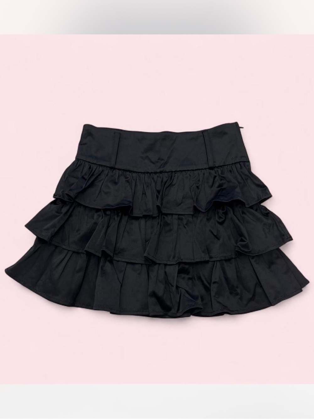 Y2K Black Tiered Coquette Ruffle Mini Skirt